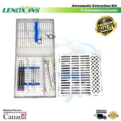 Atraumatic Extraction Kit, 11 Instruments In Cassette,