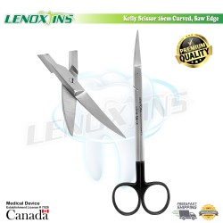 Kelly Dental Scissors 16cm Curved Saw edge Super Cut