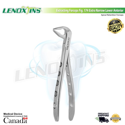 Extracting Forceps Fig. 174 Extra Narrow Lower Anterior Apical Retention Forceps
