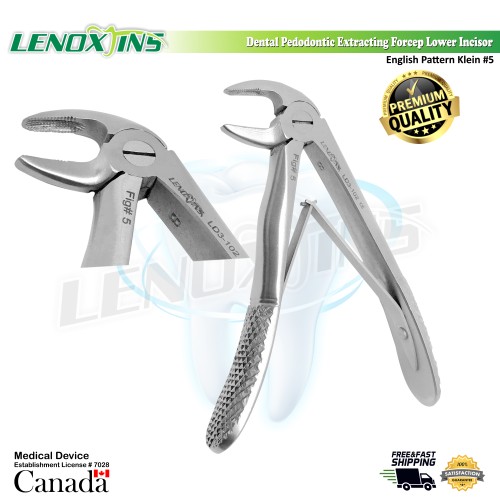 Baby Extracting Forceps  English Pattern Klein #5 Pedodontic Lower Incisors.