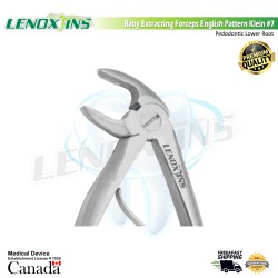 Baby Extracting Forceps English Pattern Klein #7 Pedodontic Lower Roots,