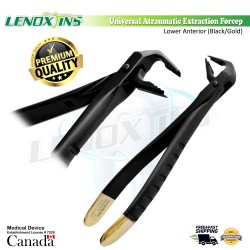 Deep Gripping Atraumatic Extraction Forceps, Lower Anterior, BLACK & GOLD Series 