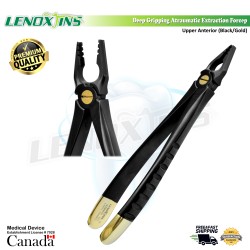 Deep Gripping Atraumatic Extraction Forceps, Upper Anterior, BLACK & GOLD Series 